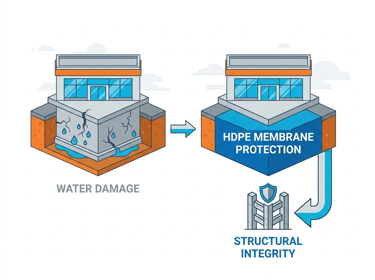 Application de membranes d'&eacute;tanch&eacute;it&eacute; en PEHD