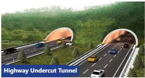 Tunnel de d&eacute;gagement d'autoroute